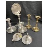 Brass, Tin, and Pewter Candlestick Holders