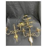 3 Cast Brass Candle Sconces