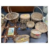 Miniature Woven Baskets and Criss Cross Frame
