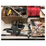 Bench Vice, Hammers, Assorted Tools
