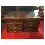Early 8-Drawer Wooden File Organizer