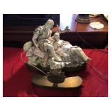Vintage Porcelain Statue with Light