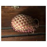 Miniature Woven Basket Egg with Chick