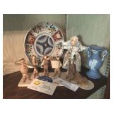 Wooden Musicians Angel and Decorative Plate