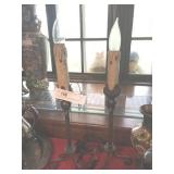 Candle Lamps with Vintage Twisted Metal Stands