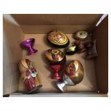 5 Religious Decorative Wooden Eggs, Matryoshka