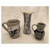 Contemporary Stoneware Pitchers and Porcelain