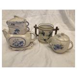 Tea Pot, Cups, Saucers, Sugar Bowl