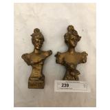 2 Vintage Metalware Busts