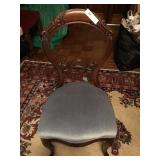 Victorian Balloon Back Upholstered Seat Side Chair