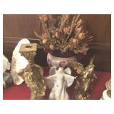 3 Angel Figures, Lamp Base, Vase, Etc.