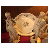 2 Porcelain Figures and Platter