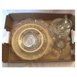 Platters, Gold Rimmed Bowls, Sugar Dishes, Etc.
