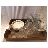 Decanters, Pitcher, Pedestals and China