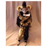 4 Porcelain Faced Clown Dolls