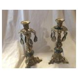 2 Vintage Gaudy Candle Sticks