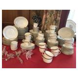 100+ pcs. Gold Rimmed China