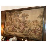 Large Country Victorian Style Tapestry in Frame