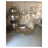 Silver Plate Candelabra, Dispenser and Basket