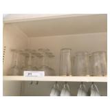 Gold Rimmed Stemware and Tumblers