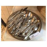 Stainless Stemware & Silver plate Serving Tray