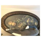 Vintage Fruit Basket Still Life Print in Frame