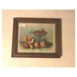 Fruit and Harvest Still Life Print in Frame
