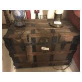 Wooden and Metal Steamer Trunk