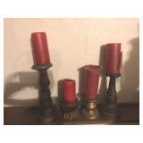 4 Wooden Candle Stands