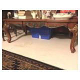 Contemporary Wood and Glass Top Coffee Table