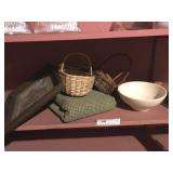 Vintage Print, Baskets, Misc. Home Decor.