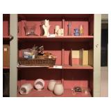 Glass Light Shades, Art Pottery, Basket, Etc.