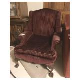Vintage Clawfoot Upholstered Side Chair