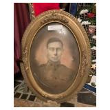 Early Oval Military Picture in Oval Frame