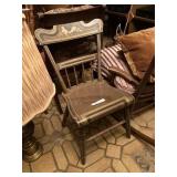 Wooden Paint Decorated Plank Bottom Chair