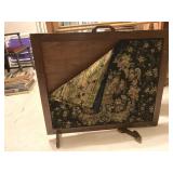 Wood and Textile Fireplace Shield