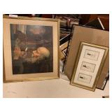 (2) Misc. Modern Frames, Vintage Frame and Print