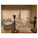 Silver Plate Candlesticks, Decorative China, Etc