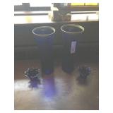 (4) Contemporary Cobalt Blue Vases