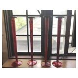 (4) Red Pedestal Candlesticks
