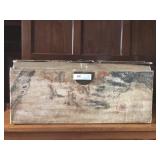 Primitive Wooden Box with Wallpaper Overlay