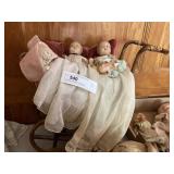 (2) Early Composition Jointed Dolls