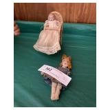 Vintage Infant Doll and Miniature Rag Doll