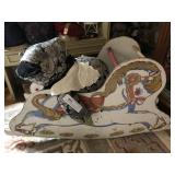 Overstuffed Contemporary Bear in Rocking Horse