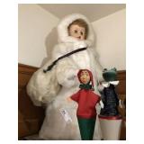 Large Vintage Doll in Faux Fur Coat