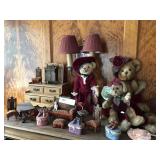 Contemporary Stuffed Bodied Bears, Doll Furniture
