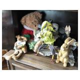 Stuffed Bodied Dolls and Porcelain Figurine