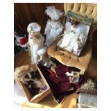 (5) Porcelain Bodied Contemporary Dolls