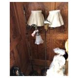 (2) Early Cast Metal and Plated Floor Lamps