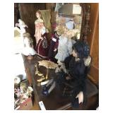 (7) Contemporary Porcelain Dolls and Accessories